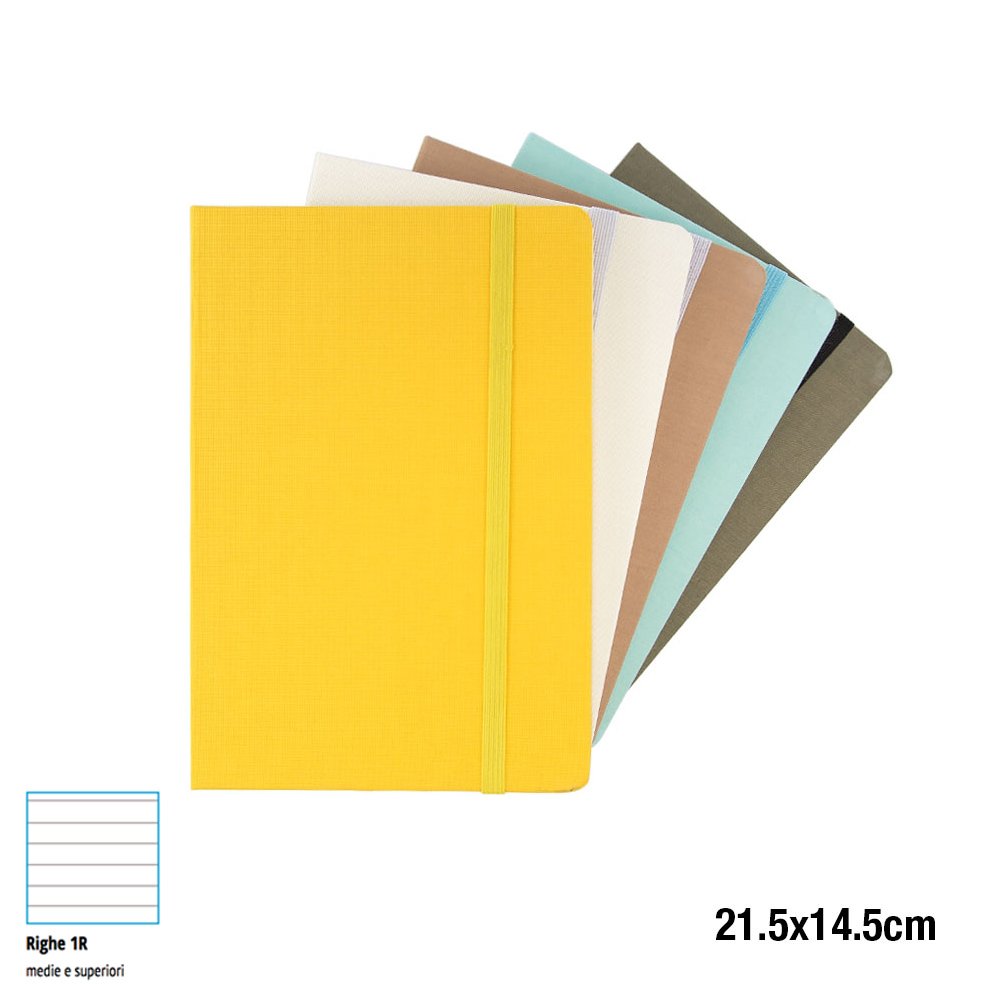 HX923538 QUADERNO COPERTINA RIGIDA C/N ELASTICO 21,5*14,5CM COLORI  ASSORTITI